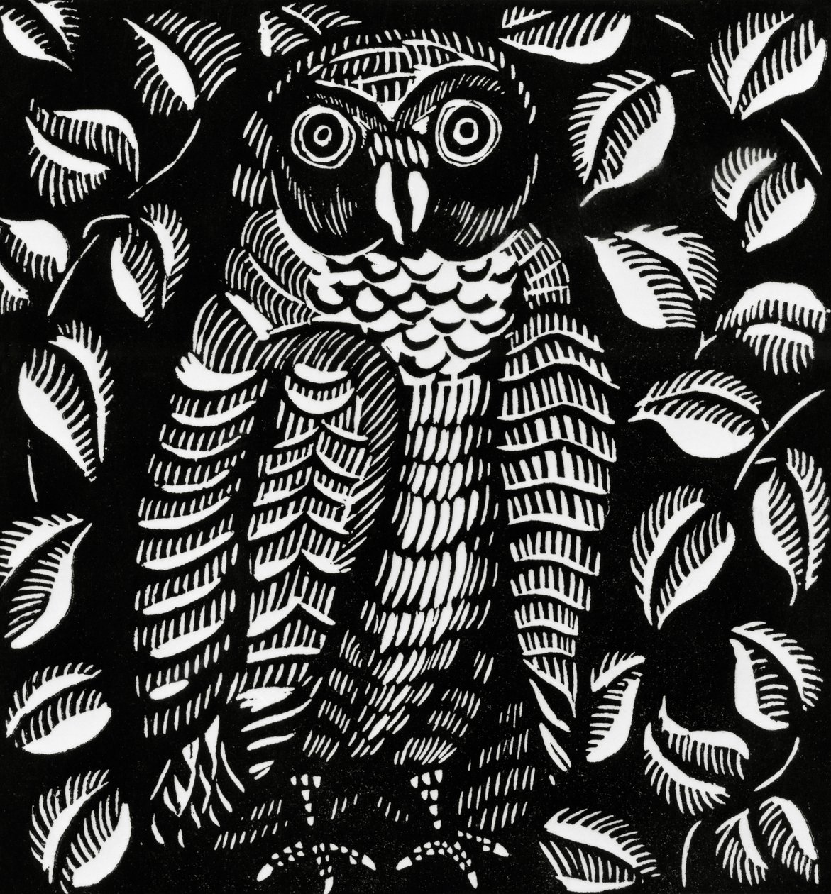 フクロウ、詩「Le hibou」のための、ギョーム・アポリネール作『Le Bestiaire ou Cortege d