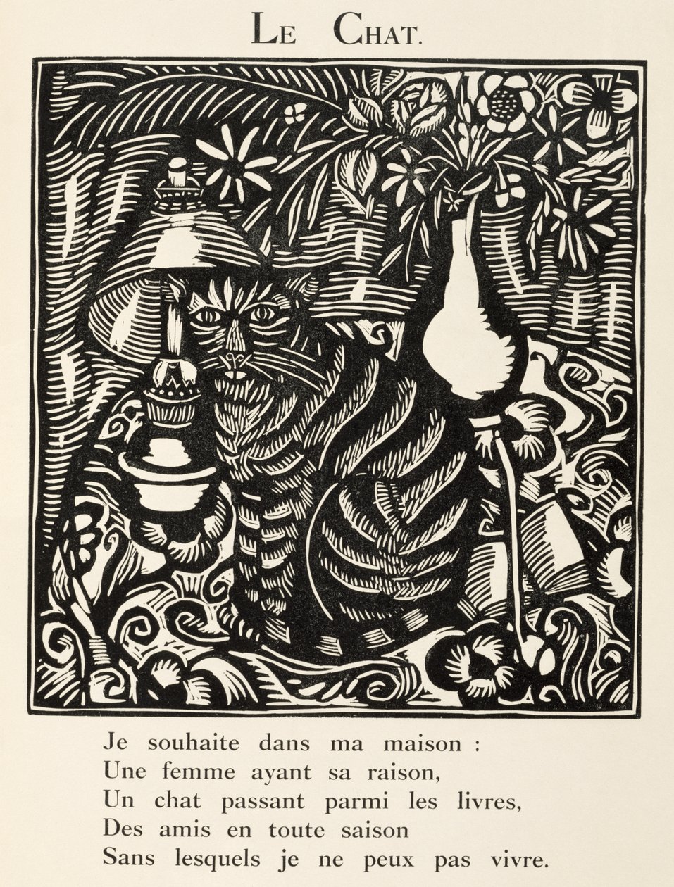 オルフェウスの行列』より「猫」の挿絵 作： ラウル・デュフィ