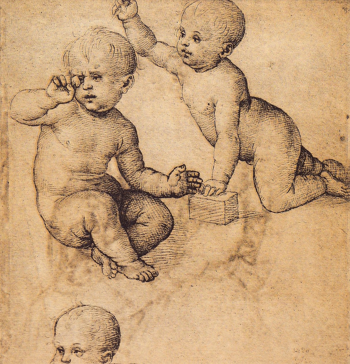 ケルビムの研究;ラファエルの絵。ルーブル美術館、パリ 作： ラファエロサンツィオラファエル