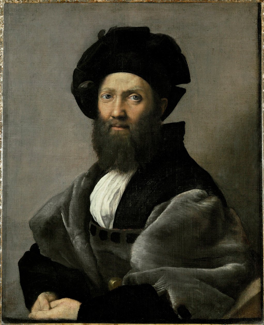 イル・コルテジャーノ』の著者、バルダッサーレ・カスティリオーネ伯爵... 作： ラファエロ (1483-1520)