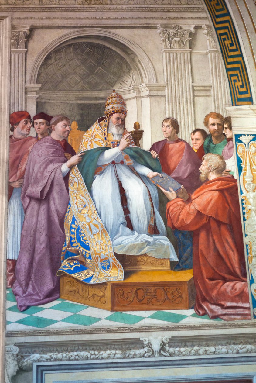 The Delivery of the Decretals to Pope Gregory IX, c.1501-1520 (fresco)   1461313   ja       japanese Successfully Translated  Original: Reliefs in the inner sanctuary, Philae temple, Aswan, Egypt Translat: Reliefs in the inner sanctuary, Philae temple, Asw 作： ラファエロ (1483 1520)