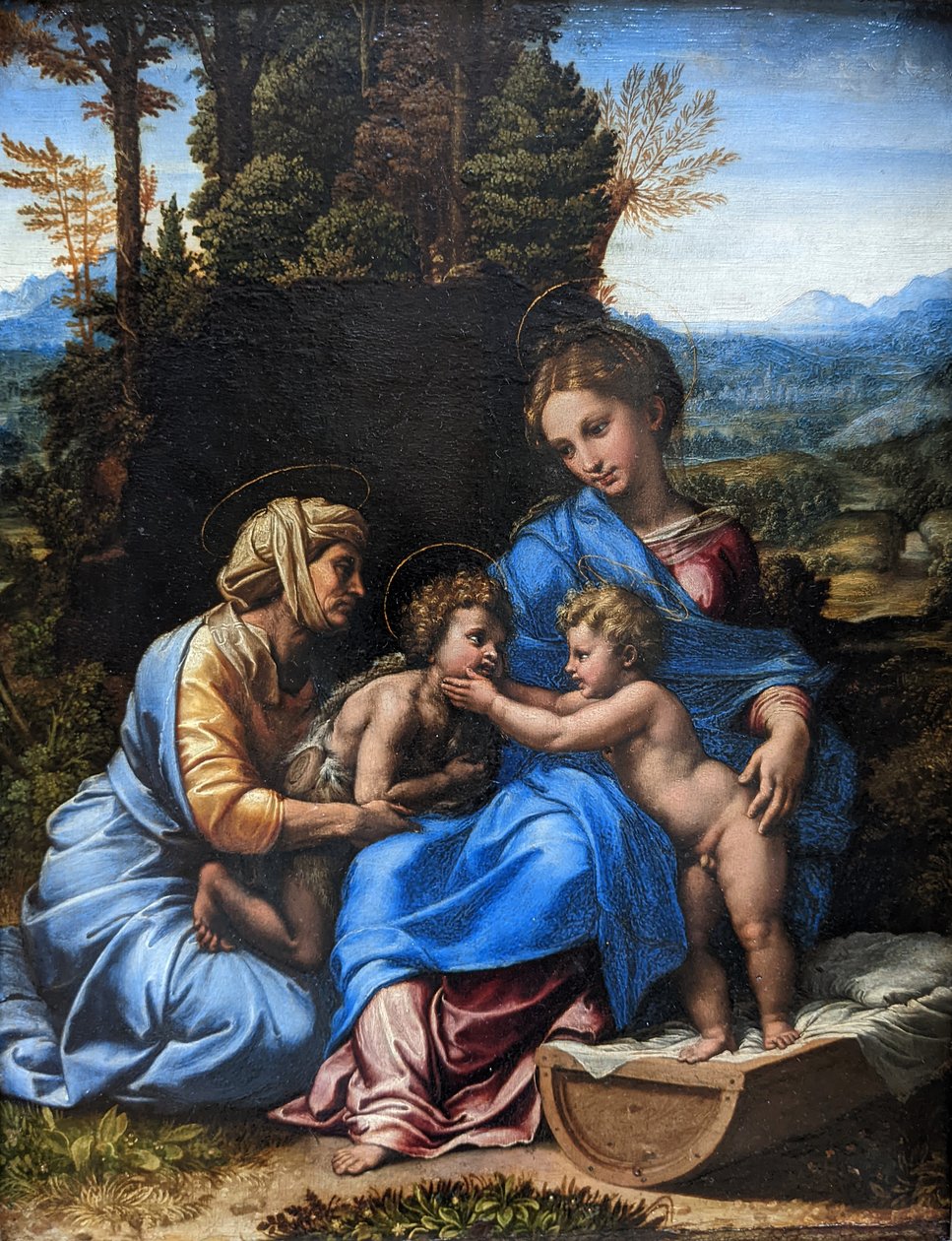 フランス語：  La Petite Sainte Famille 聖エリザベトと幼子聖ヨハネとの聖家族 作： ラファエル