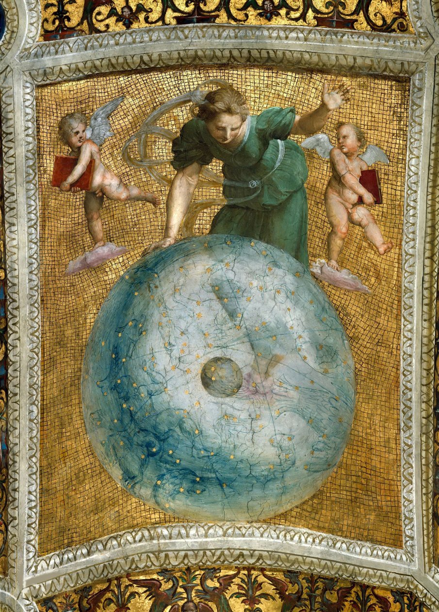 プリマモービル。 Stanza della Segnatura のフレスコ画の天井、1510～1511 年頃。 作： ラファエル