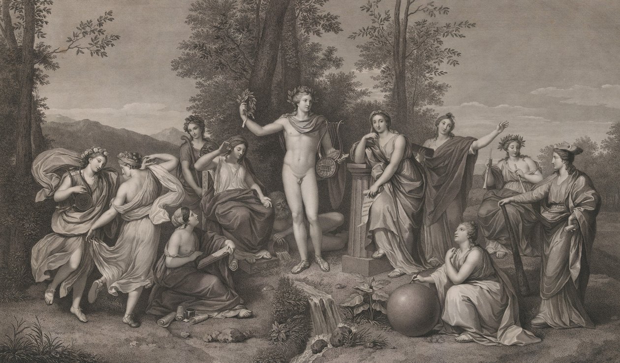 パルナッソスのアポロとミューズ、1784., 1784. 作： ラファエル・モルゲン