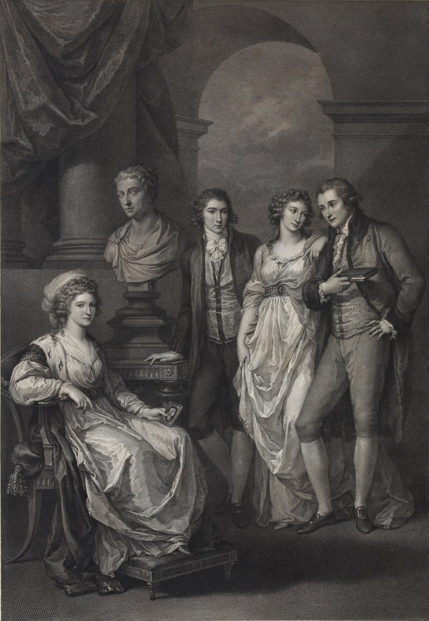 キャサリン・ペトロヴナ・バリャティンスカヤの家族の肖像画（1750～1811年、旧姓ホルスタイン＝ベック王女、1793年） 作： ラファエル・モルゲン
