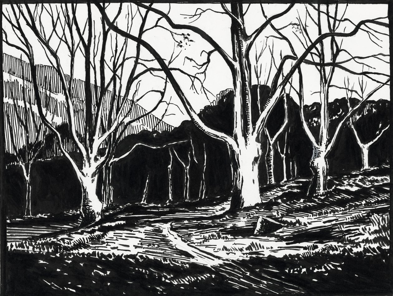 冬の森（リノカット） 作： 