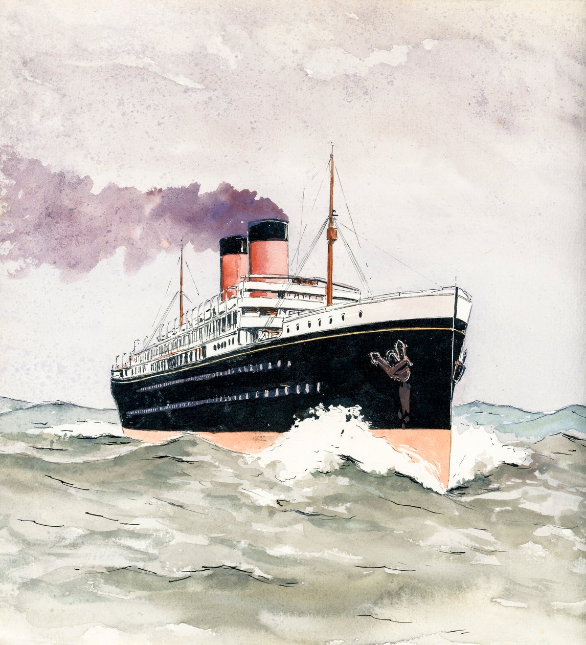 ライナー（紙にガッシュとインク。） 作： 