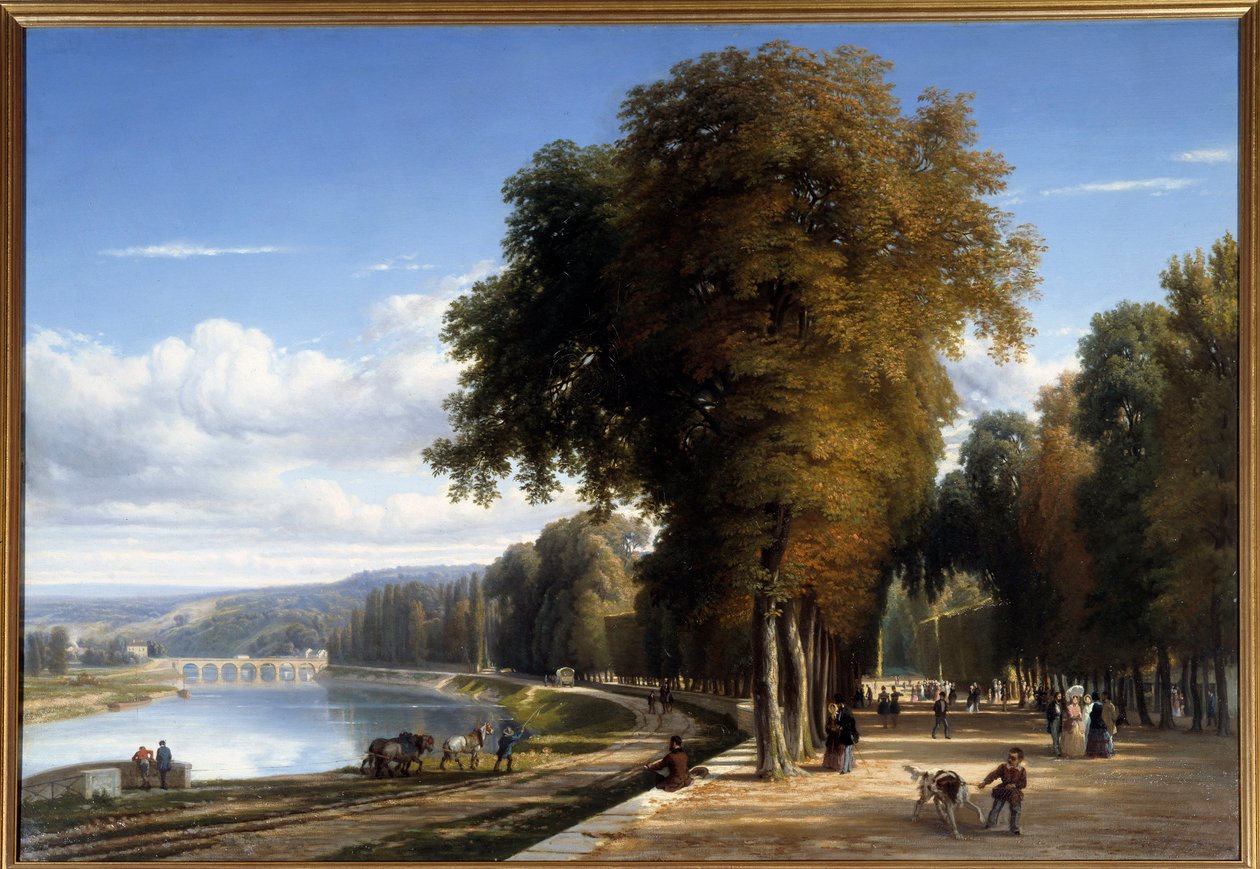 Raymond Esbrat (1809-1856) 1850 Roanne による Saint Cloud Park の絵画まで歩いてください。 ジョセフ デシュレット美術館 - サン クラウドの公園を散歩。 Raymond Esbrat (1809-1856) の絵画 作： レイモンドエスブラット