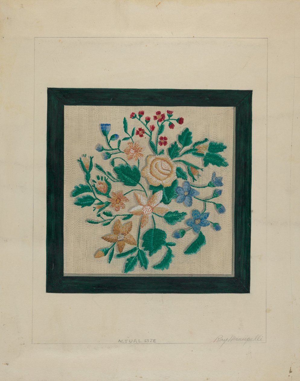 刺繍作品、c。 1936年。 作： レイモンドマヌペリ