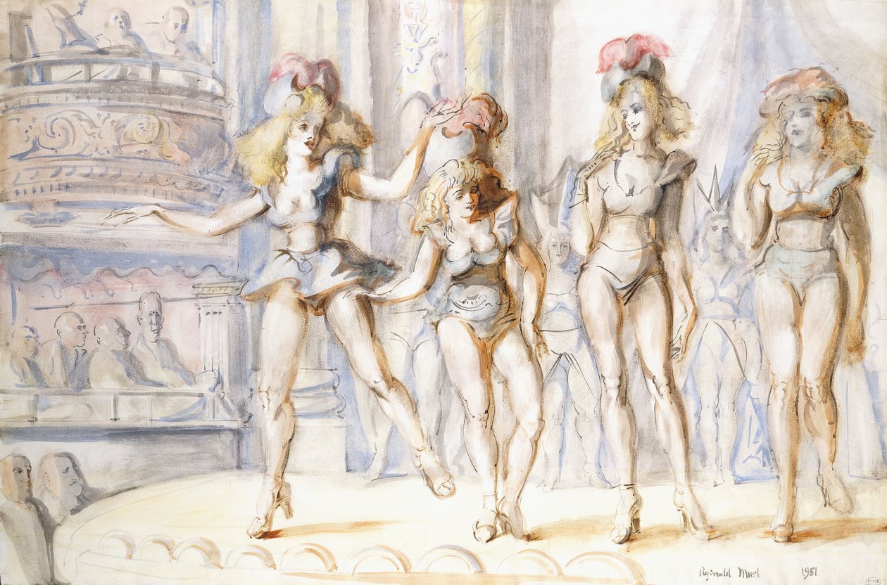 バーレスク・ウィズ・フォーフィギュア 作： レジナルド・マーシュ