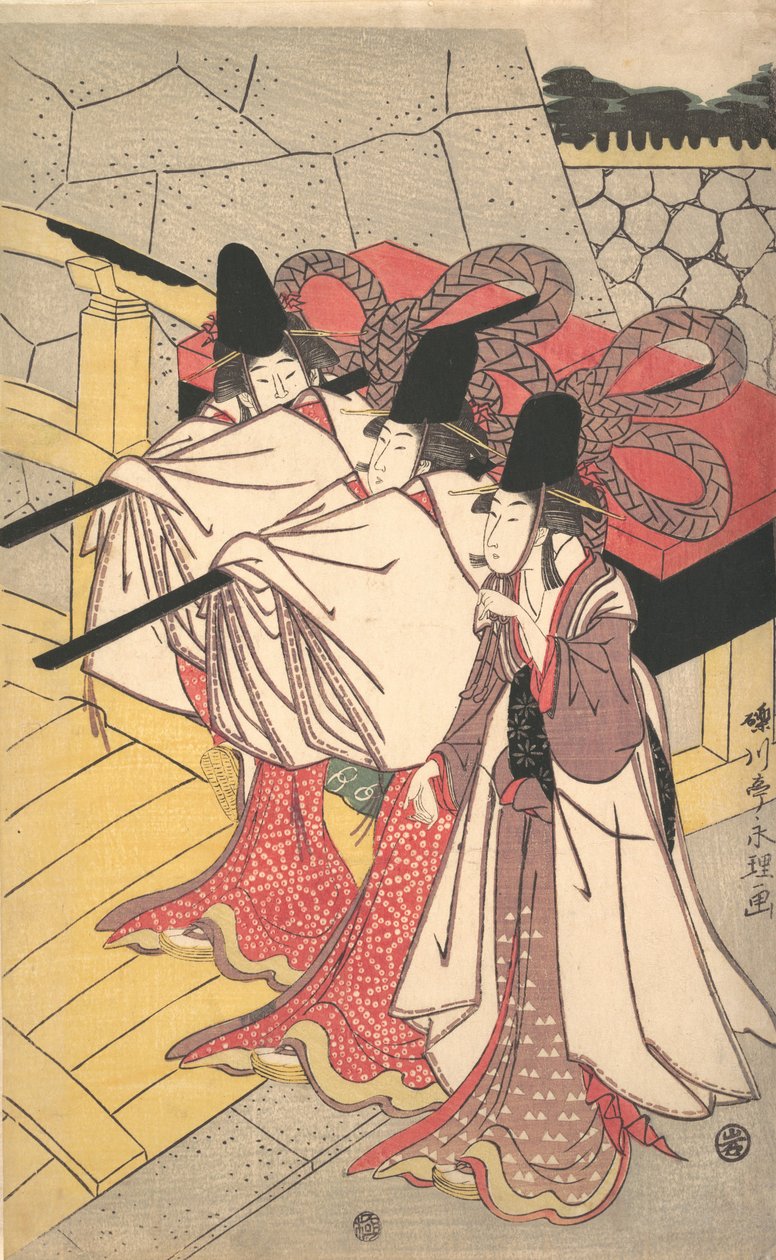 妻が彼を待っている彼の宮殿に戻る源氏王子 1797 年。 1797年。 作： エイリ観光局