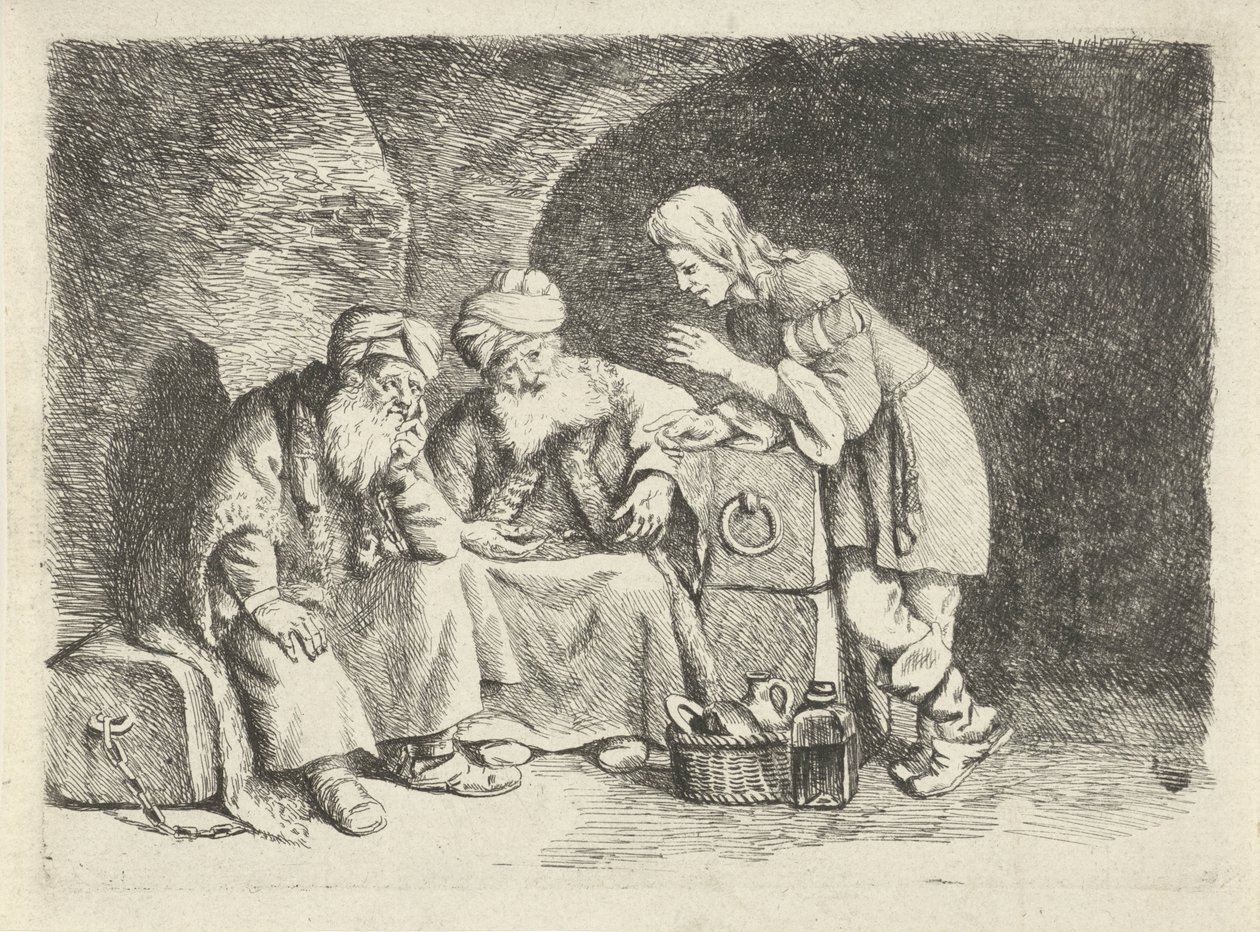 ジョセフ、パン屋と酌取りの夢を語る 作： Rembrandt van Rijn（のフォロワー）