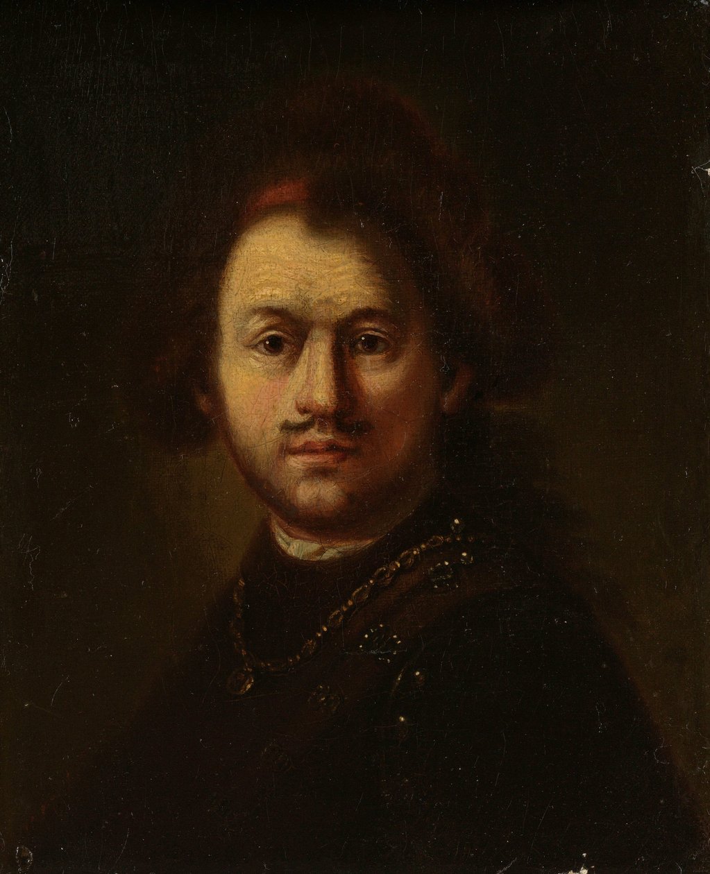 レンブラント・ハルメンスの肖像。 ラインから 作： Rembrandt van Rijn（のフォロワー）