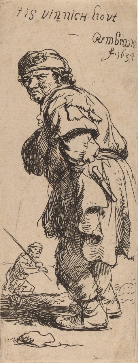 A Peasant Calling Out: tis vinnich kout 1634. 作： レンブラント・ファン・レイン