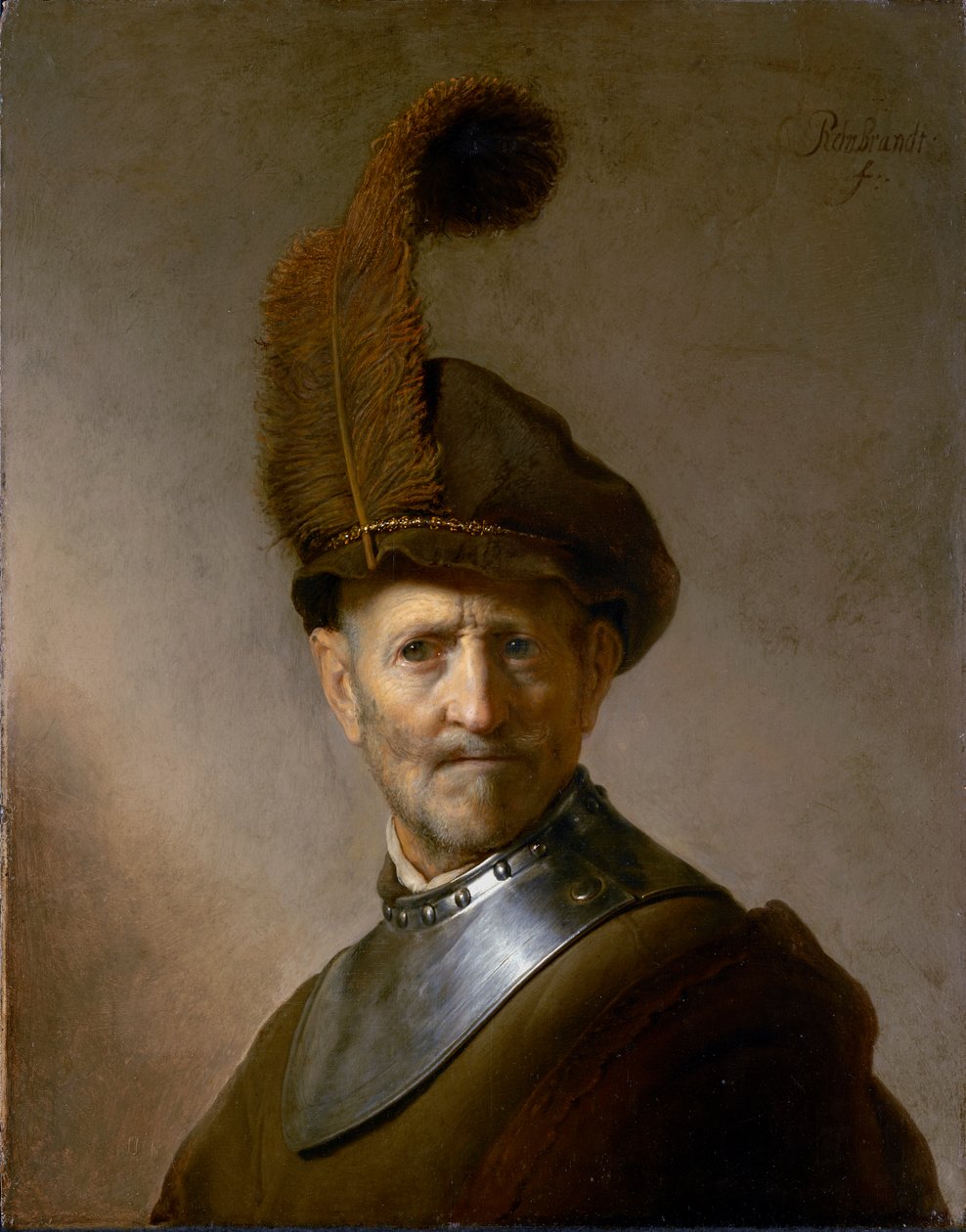 宙】真作保証 レンブラント Rembrandt「サーベルをあげた自画像
