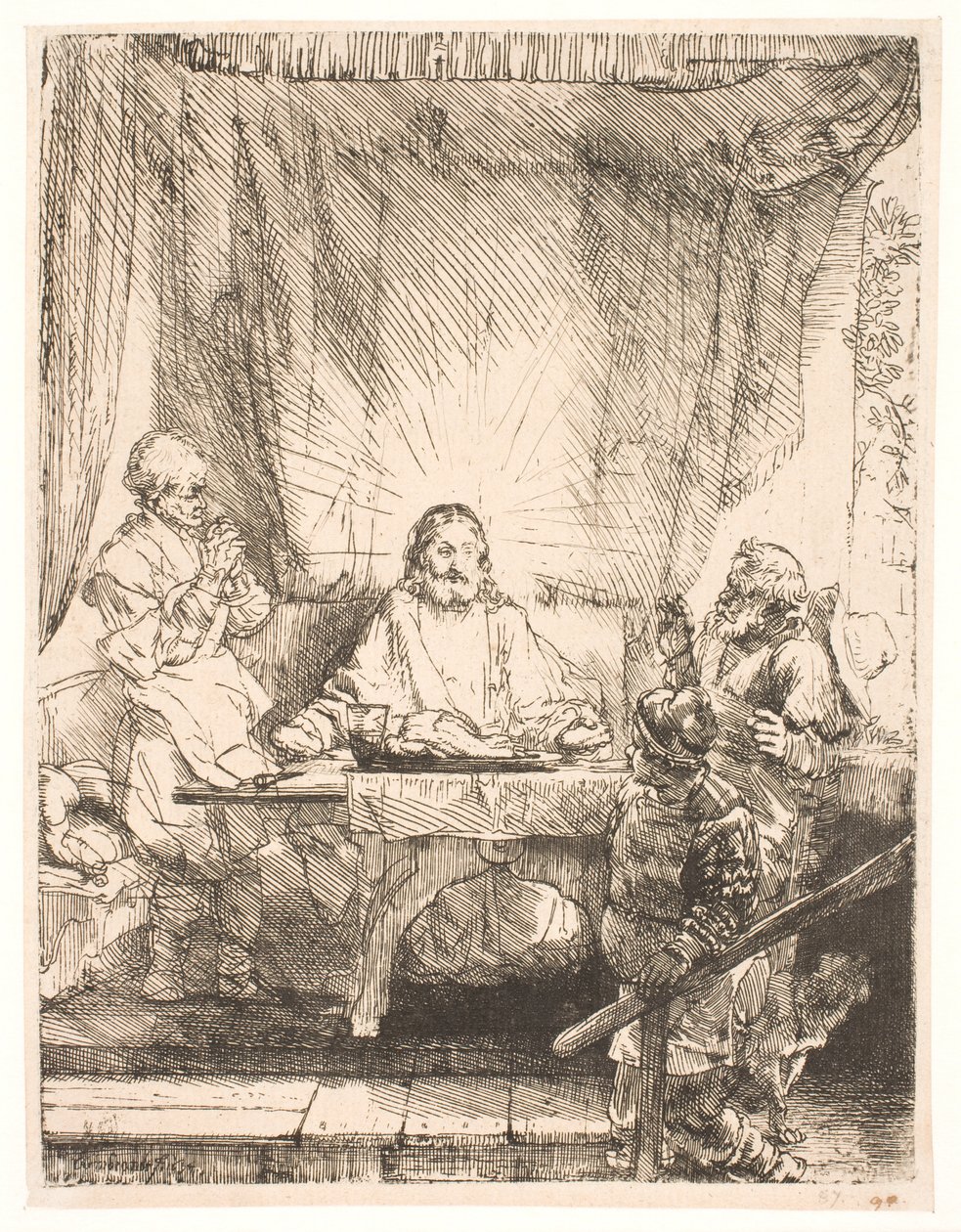 エマオのキリスト：大判版 作： レンブラント・ファン・レイン