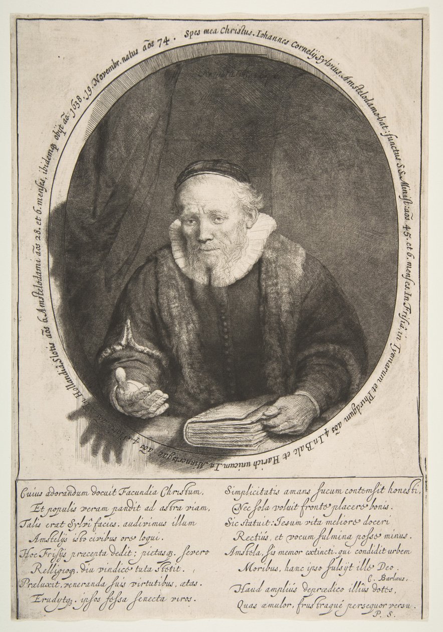 Jan Comelisz。デュボア、説教者、1646年。 作： レンブラント・ファン・レイン