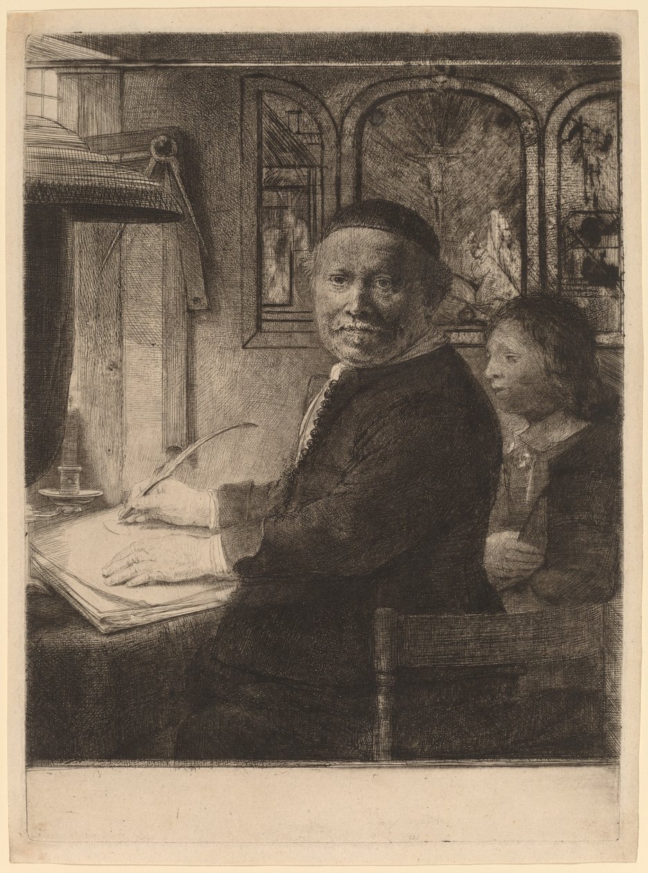Lieven Willemsz van Coppenol: the Smaller Plate, c. 1658年。 作： レンブラント・ファン・レイン