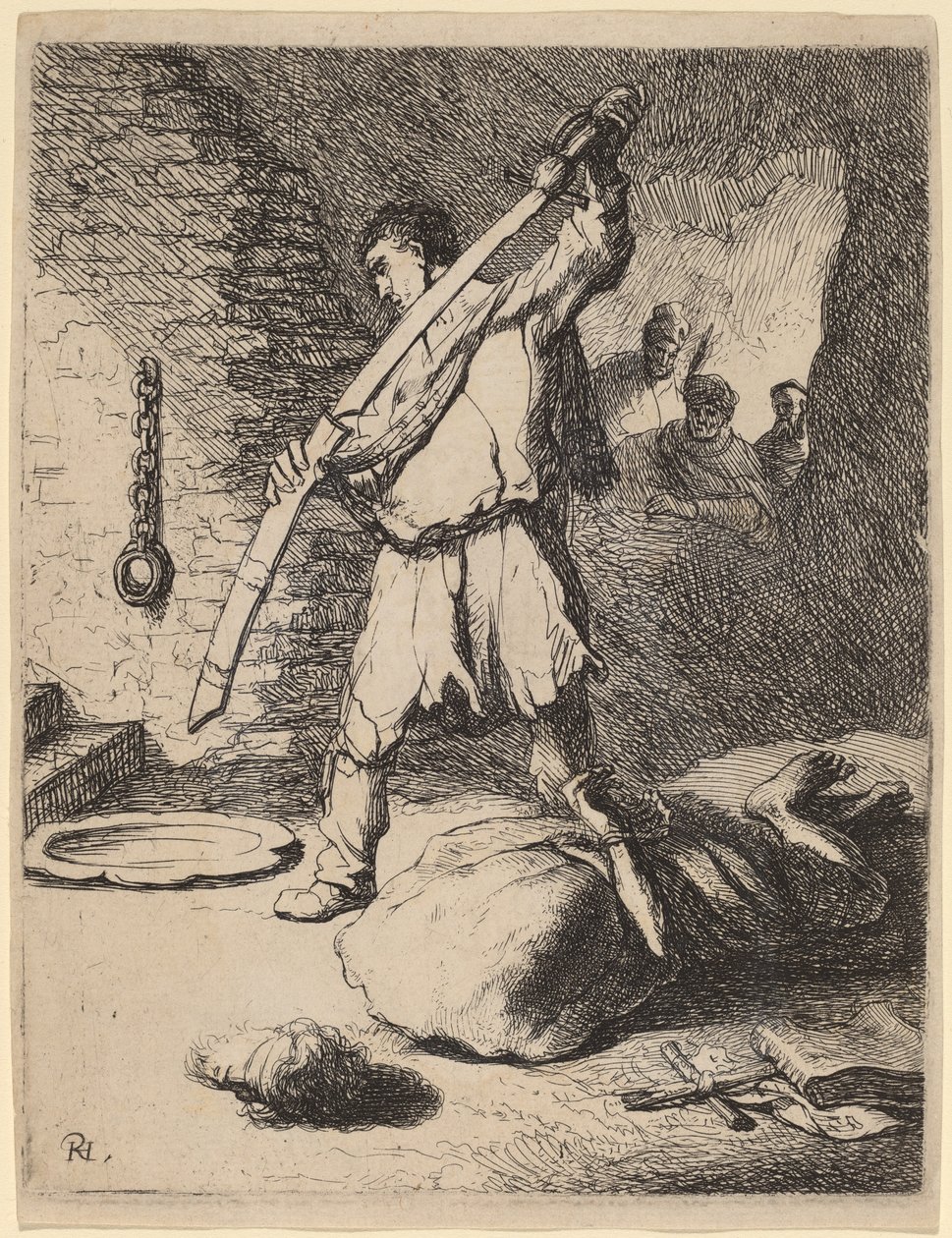 洗礼者ヨハネの斬首 作： Rembrandt vanRijnとStudioof Rembrandt