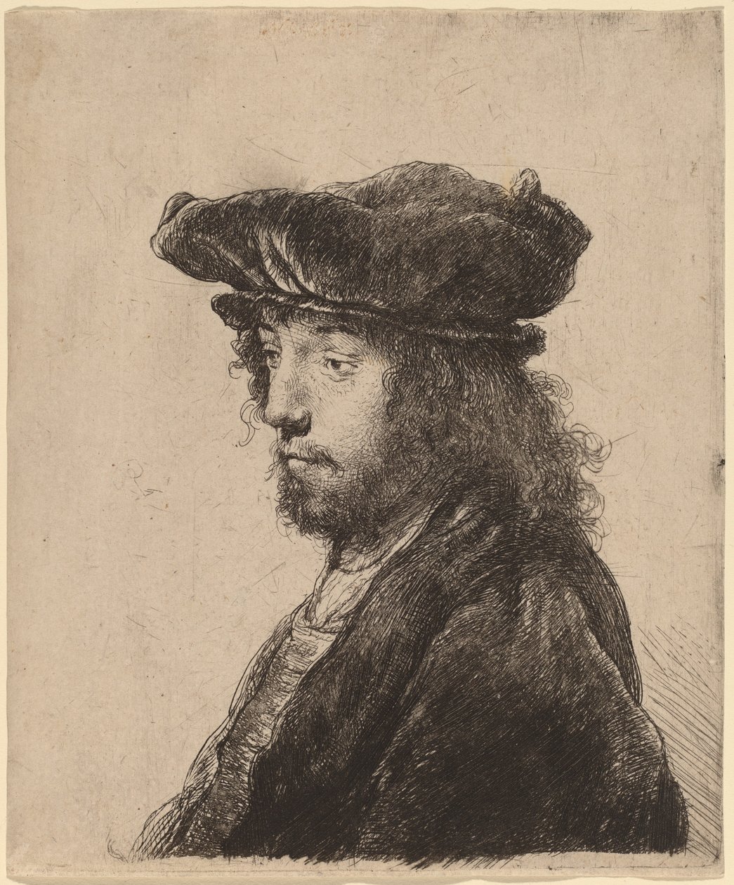 第四の東洋の頭 作： Rembrandt vanRijnとStudioof Rembrandt