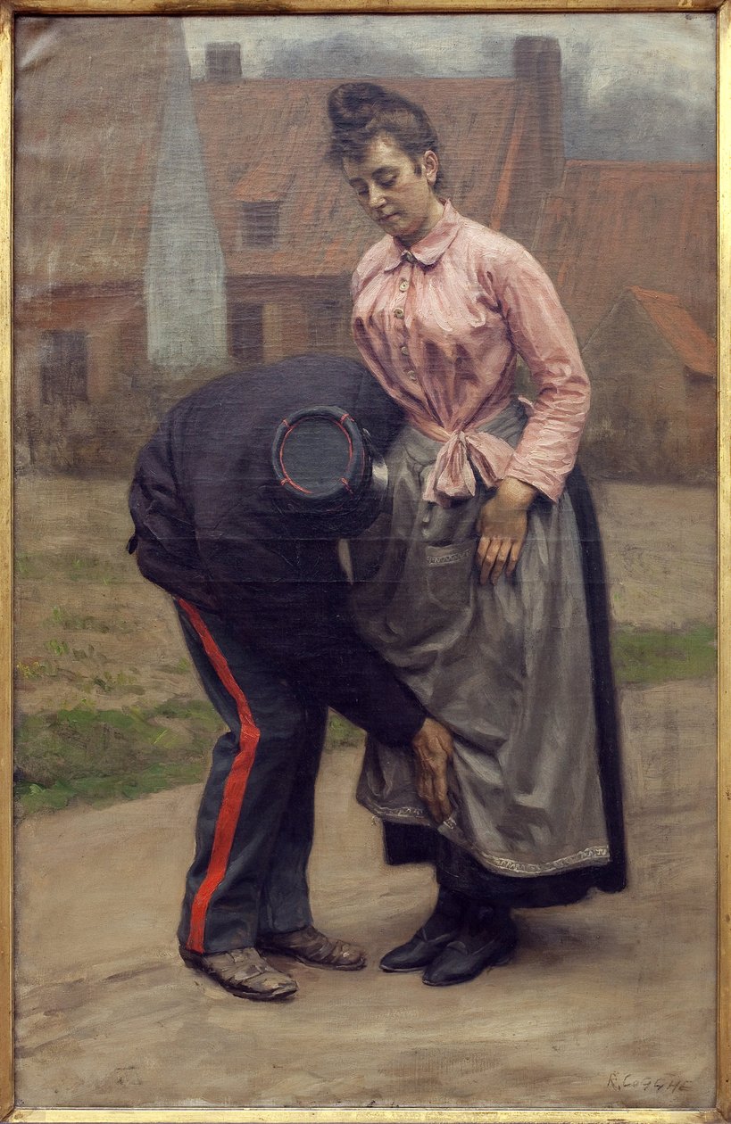税関検索。レミー・コッヘ（1854-1935）の絵画、油彩、キャンバス 作： レミー・コッヘ