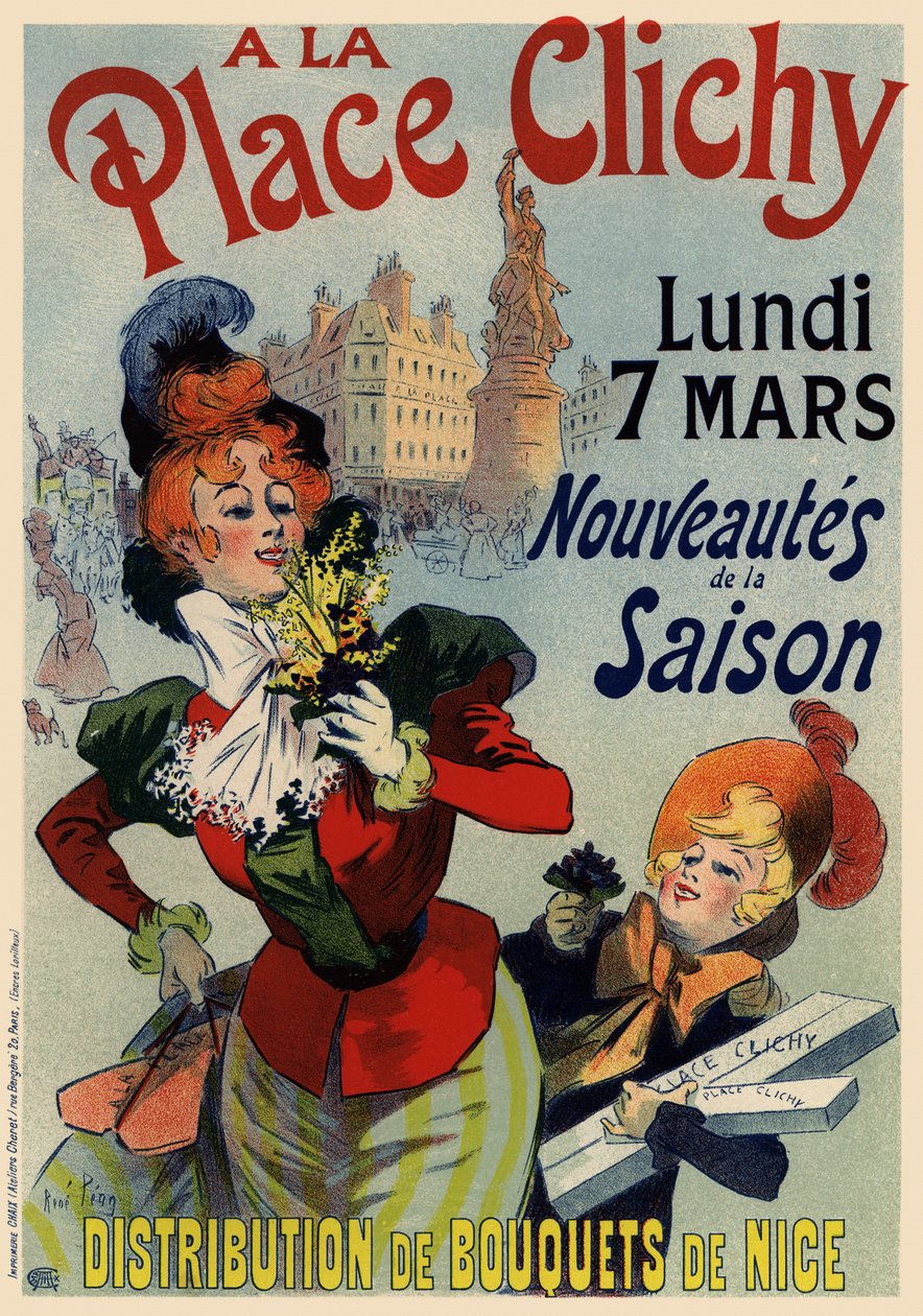 A la Place Clichy ポスター、1890 年代 作： RenéLouisPéan