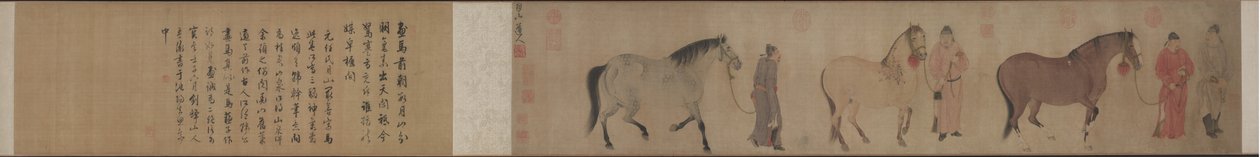 3頭の馬と4人のグルーム（1320年代頃 作： レンレンファ