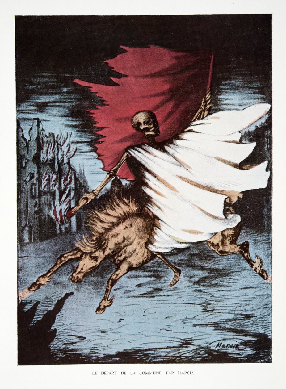 コミューンの崩壊」（『共和国史』第1巻「政治史」より、1933年に出版されたカラーリトグラフ版 作： ルノー・エド