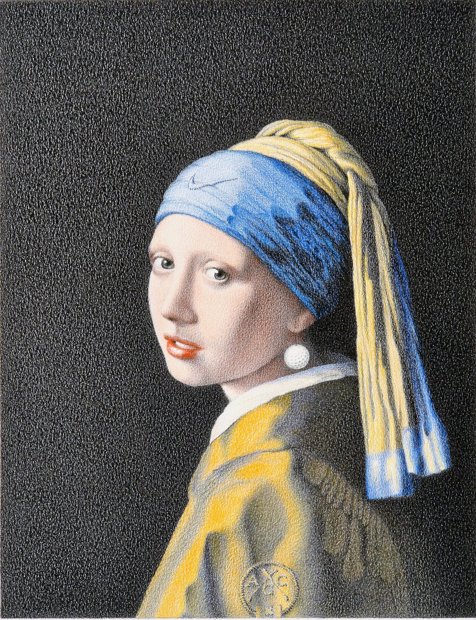 VERMEER-Golf, 2018, 色鉛筆画、紙 作： ルネ・ボアン