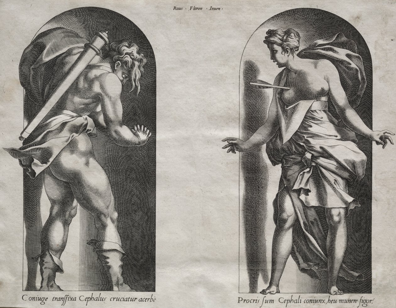 2 つのニッチで Cephalus と Procris 作： ルネ・ボビン