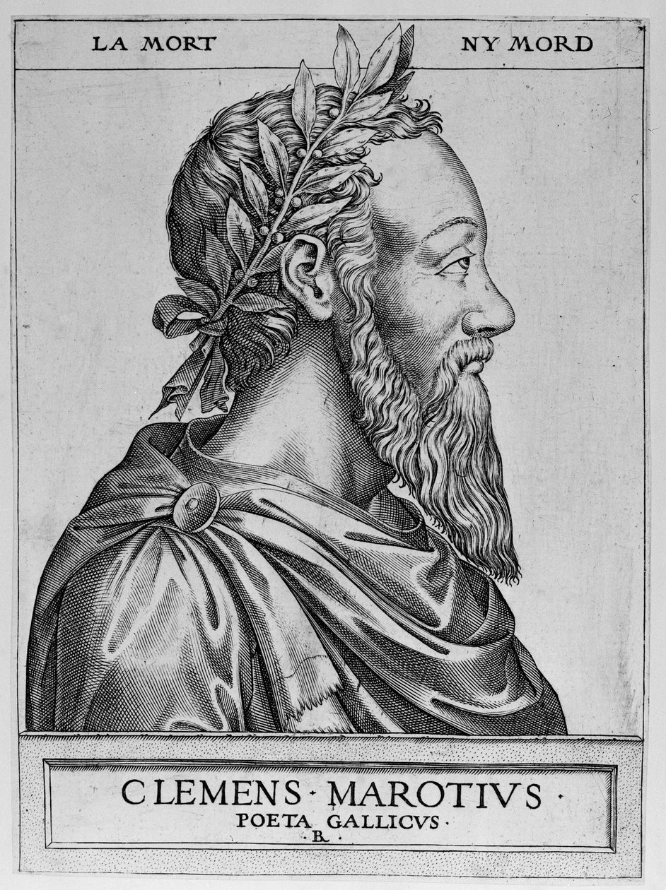 フランスの詩人Clement des Marets (1496-1544)の肖像 - Clement Marotius poeta gallicus engraving by Rene Boyvin 1576 - 。 作： ルネ・ボビン