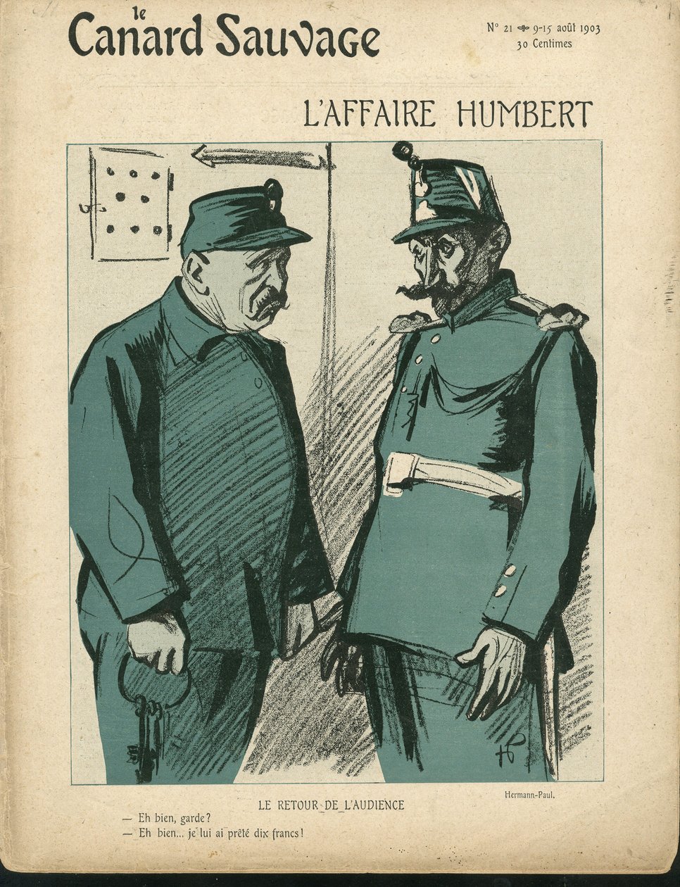 Le Canard Sauvage』誌21号の表紙に描かれたヘルマン・ポール（1864-1940）のイラスト 作： ルネジョージヘルマンポール