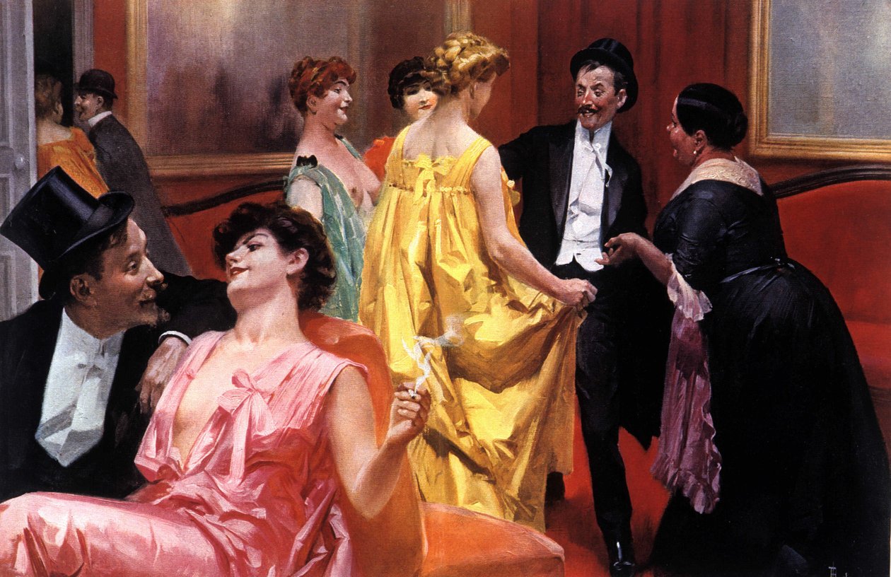 プレゼンテーションの様子。20世紀初頭のパリの家。イラストレーター：ルネ・ルロン（1871-1933 作： ルネ・レロング