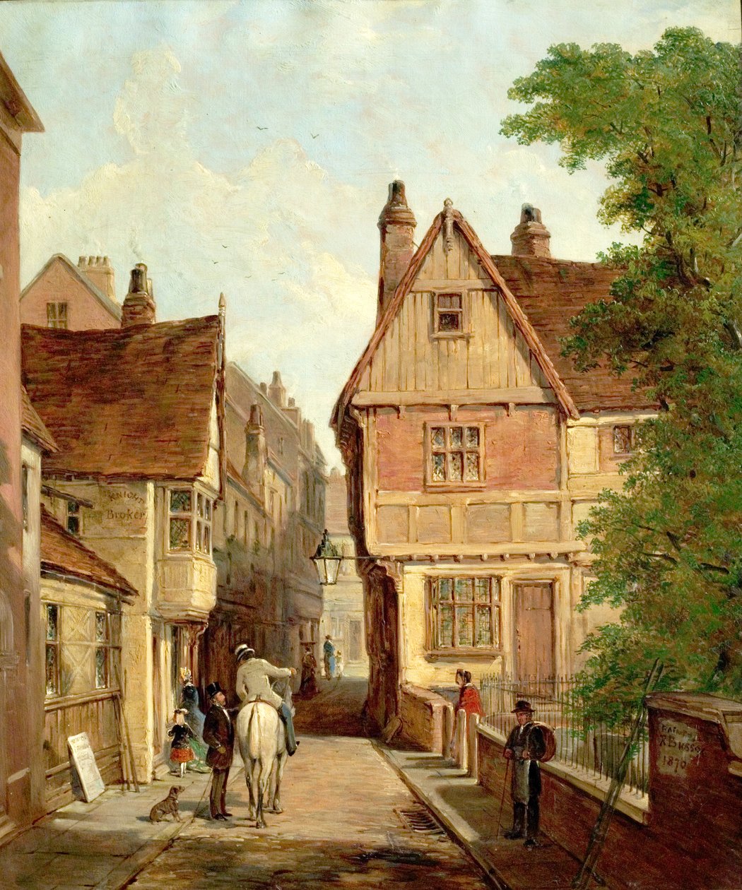 Old Houses、セントピーターズゲート、ノッティンガム、1842年、1870年 作： ルーベン・ブッシー