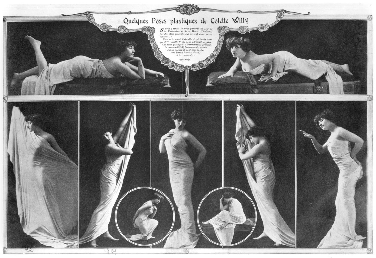 コレット（1873-1954）ポーズ、1909 作： ロイトリンゲンスタジオ