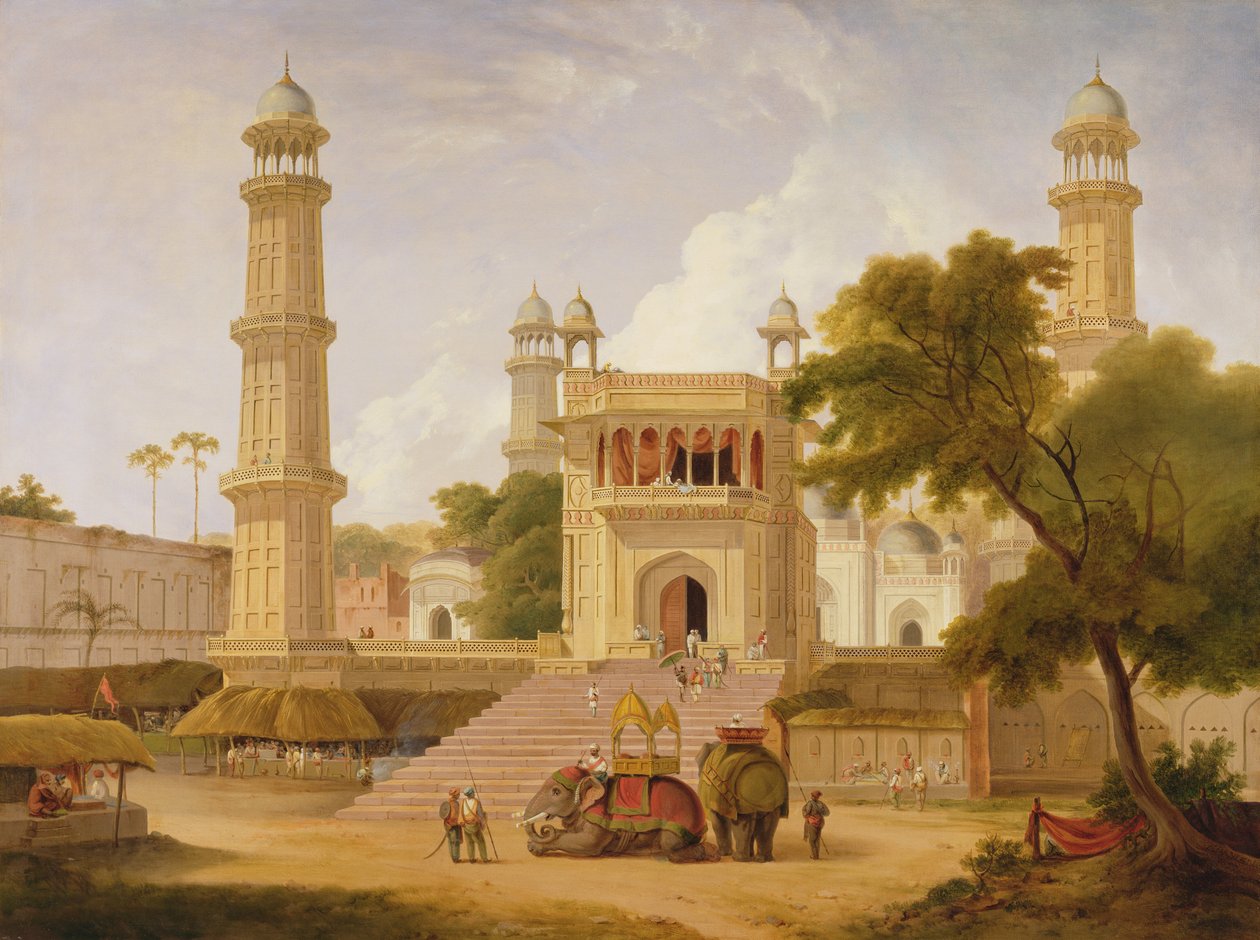 1827年、ムトラのアボウルナビのモスクといわれるインドの寺院 作： エドワード・トーマス・ダニエル牧師