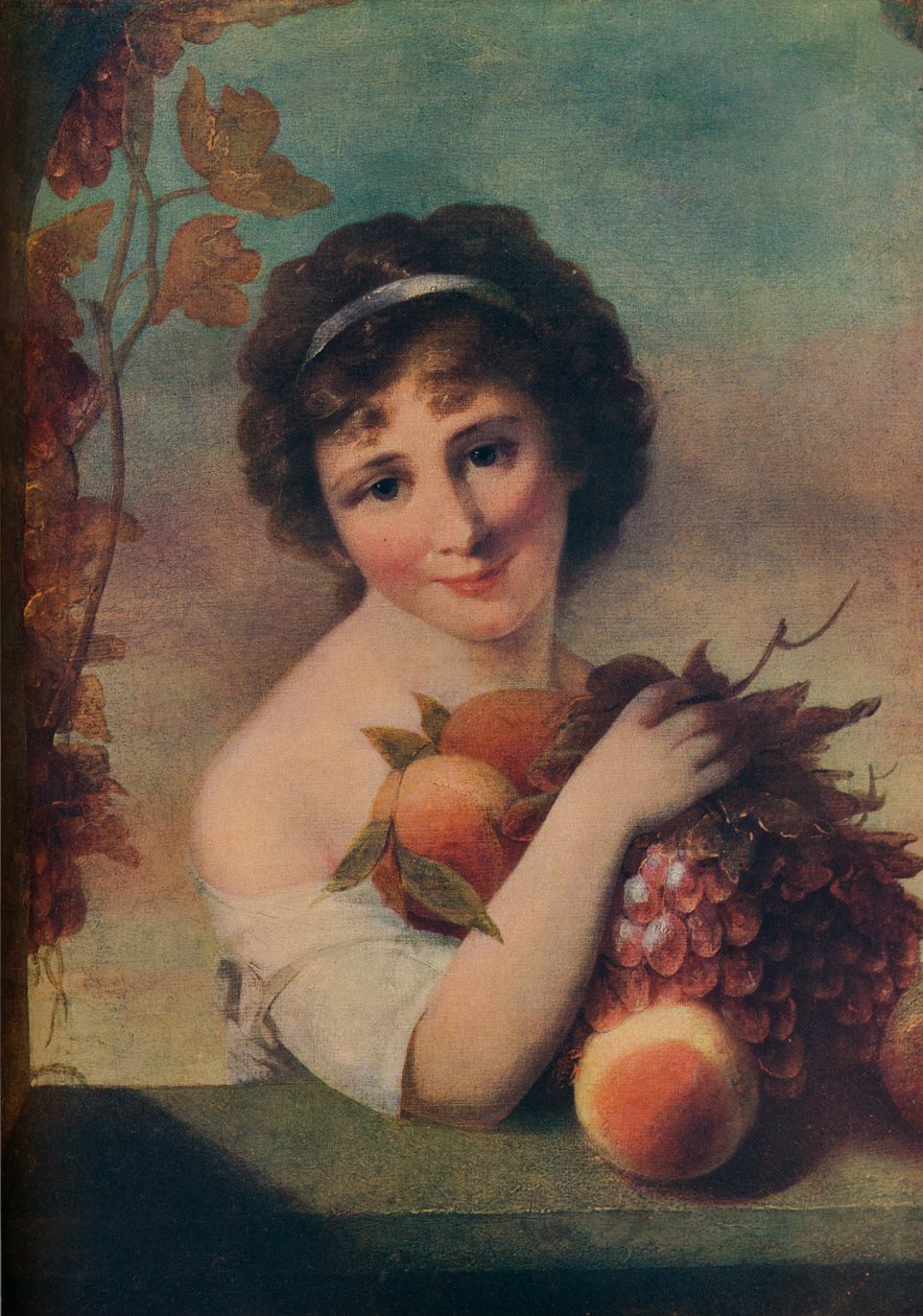 果物を持つ少女、c1780、1910 作： マシュー・ウィリアム・ピーターズ牧師