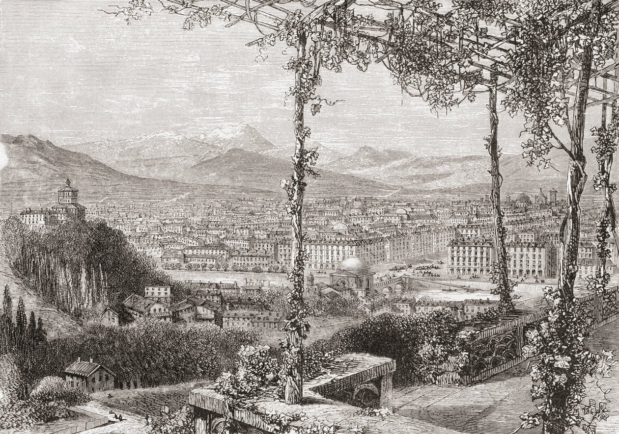 19世紀後半のイタリア、トリノ。1890年頃に出版されたサミュエル・マニング師によるイタリアの写真より。 作： サミュエル・マニング牧師