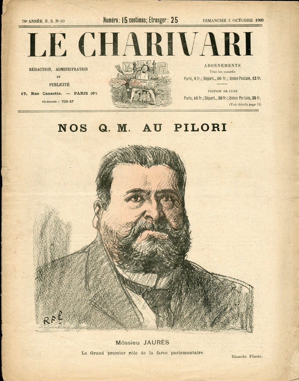 The Charivari "の表紙、ColorsのSatirique。 作： リカルド・フローレス