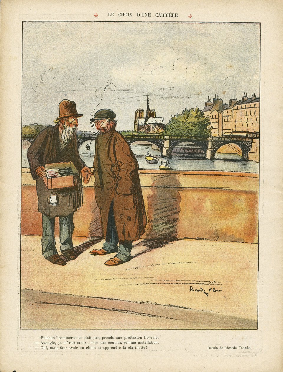 リカルド・フローレス（1878-1918）によるイラスト（Le Rire, 06/03/09） - Le choix d