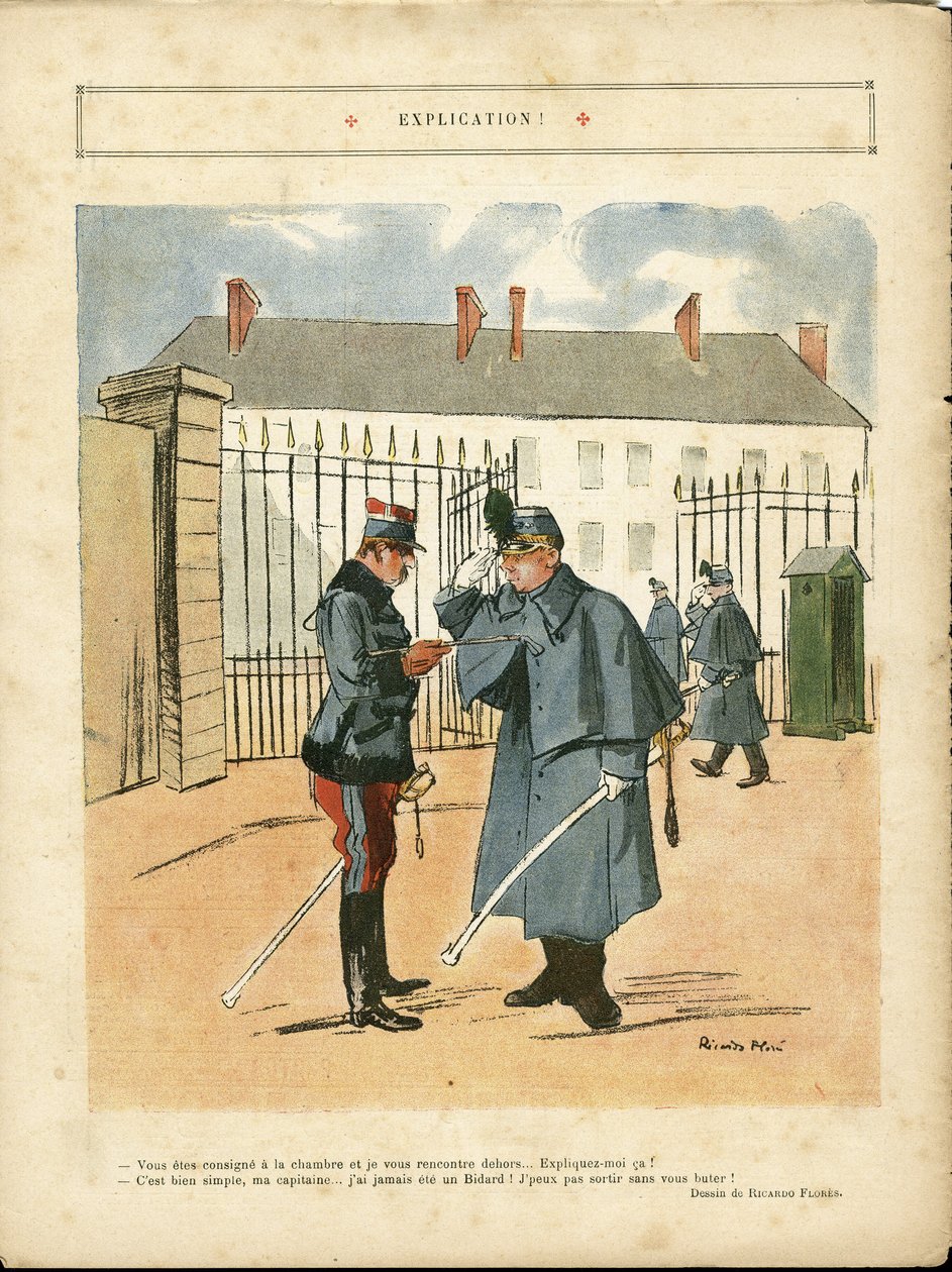 リカルド・フローレス（1878-1918）のイラスト（Le Lire, 23/04/10） - 解説 - Armee, Barracks 作： リカルド・フローレス