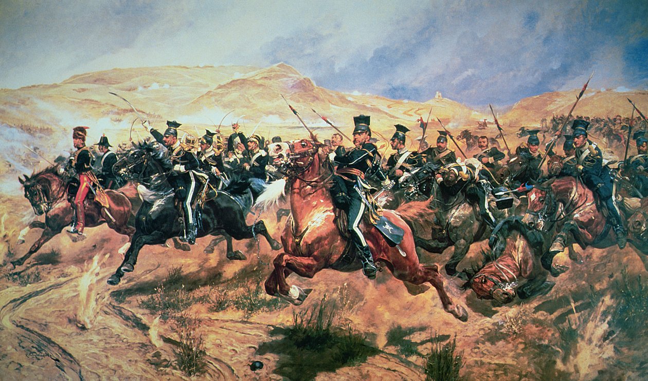 1854年10月25日、バラクラバの軽旅団の突撃 作： リチャード・カトン・ウッドビル・ジュニア