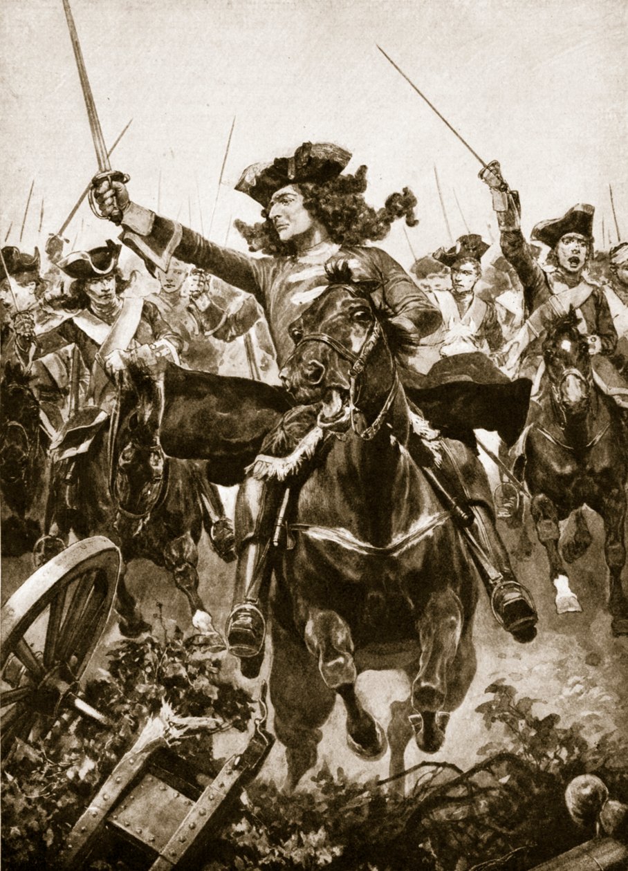 1708年7月11日、オーデナルドの戦いでのマールボロ公 作： リチャード・カトン・ウッドビル・ジュニア