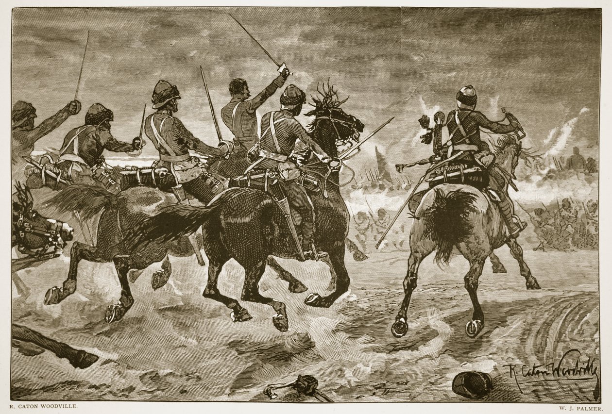 マハサメ、1882年のエジプト戦争のシーン、WJパーマーの彫刻 作： リチャード・カトン・ウッドビル