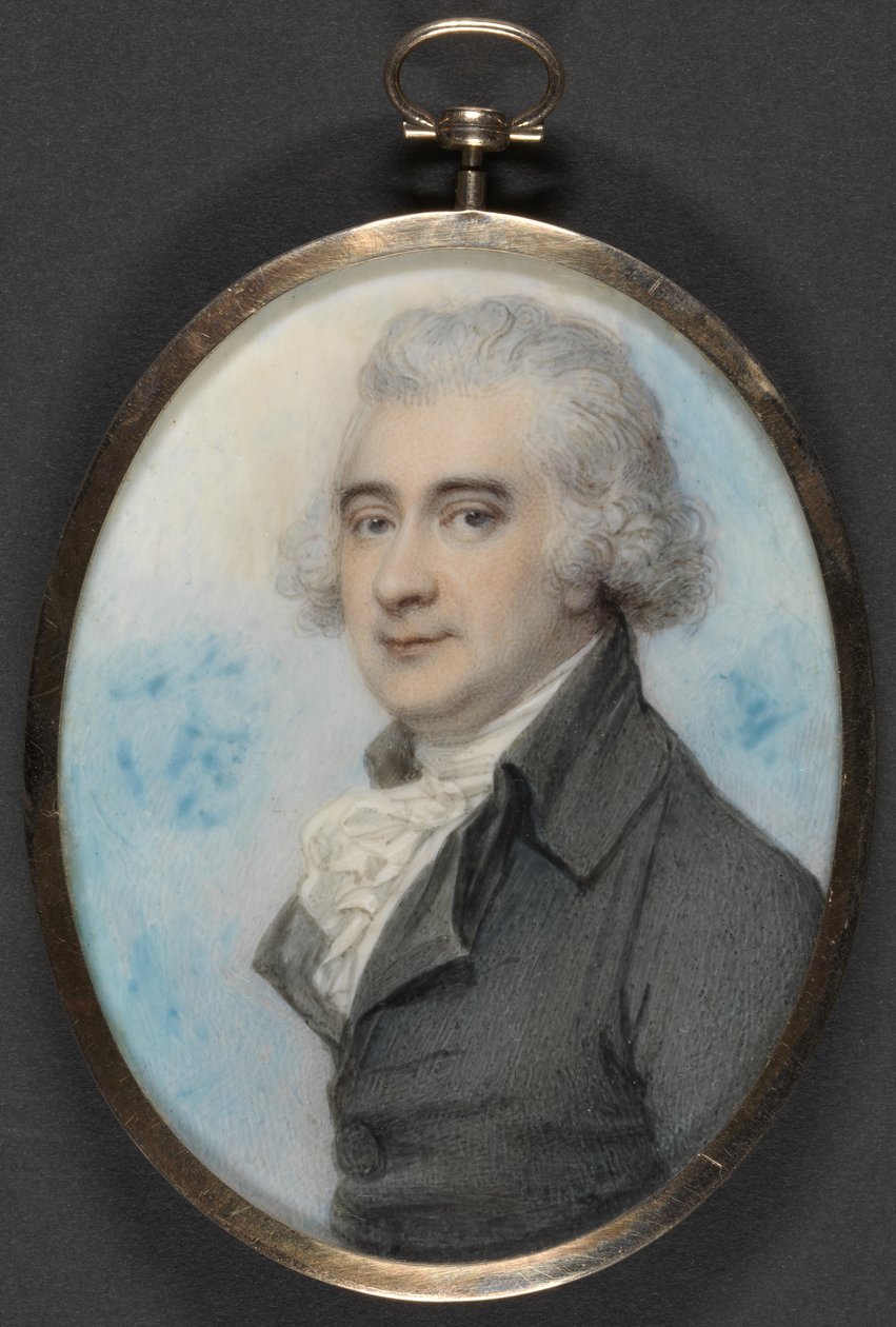 ジェームズ・ホープの肖像（1741-1816）ホプトゥーン伯爵3年、1789年（WC＆グワッシュ・オン・アイボリー） 作： リチャード・コズウェイ