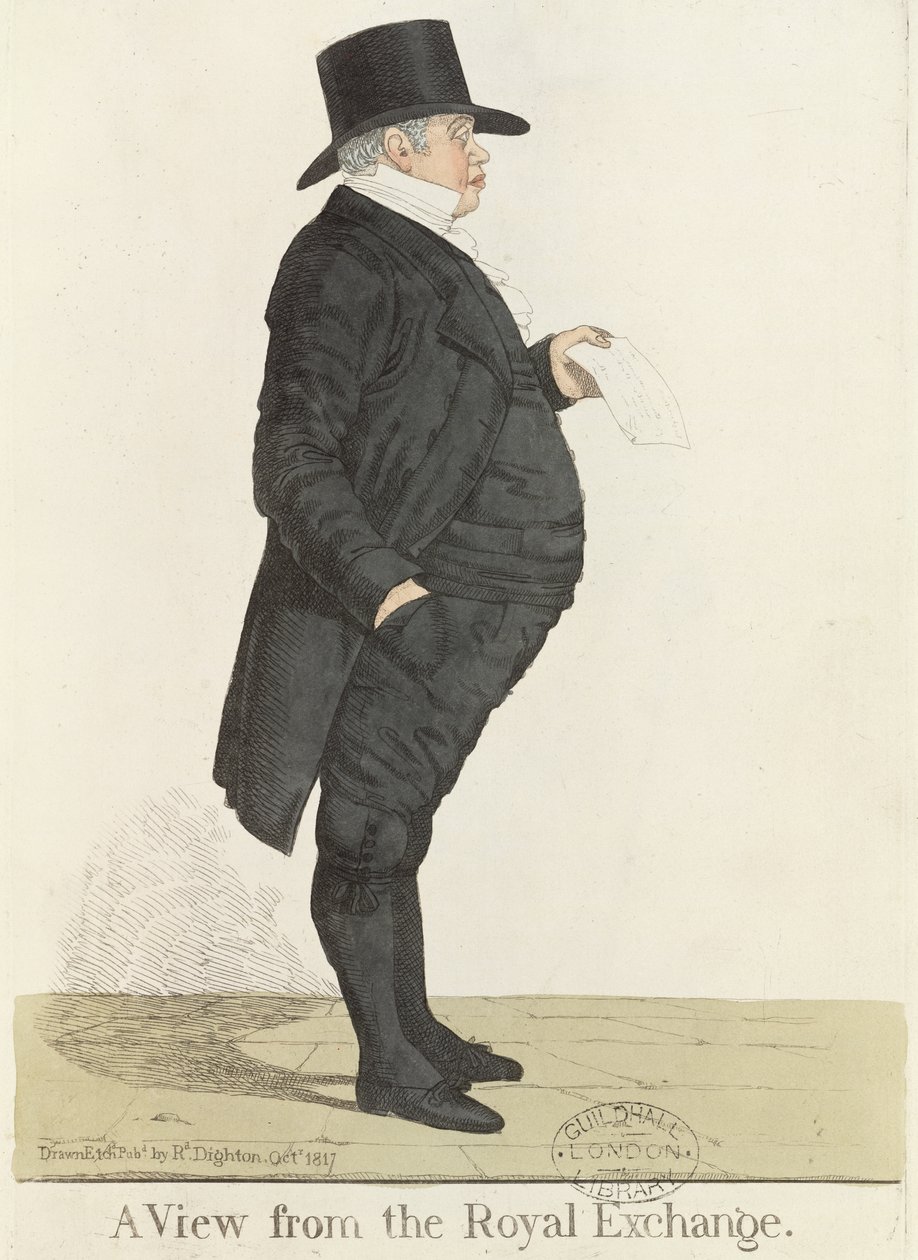 ネイサン・ロスチャイルド氏（1777-1836）、「ダイトンの都市キャラクター」、1817年10月 作： リチャード・ダイトン
