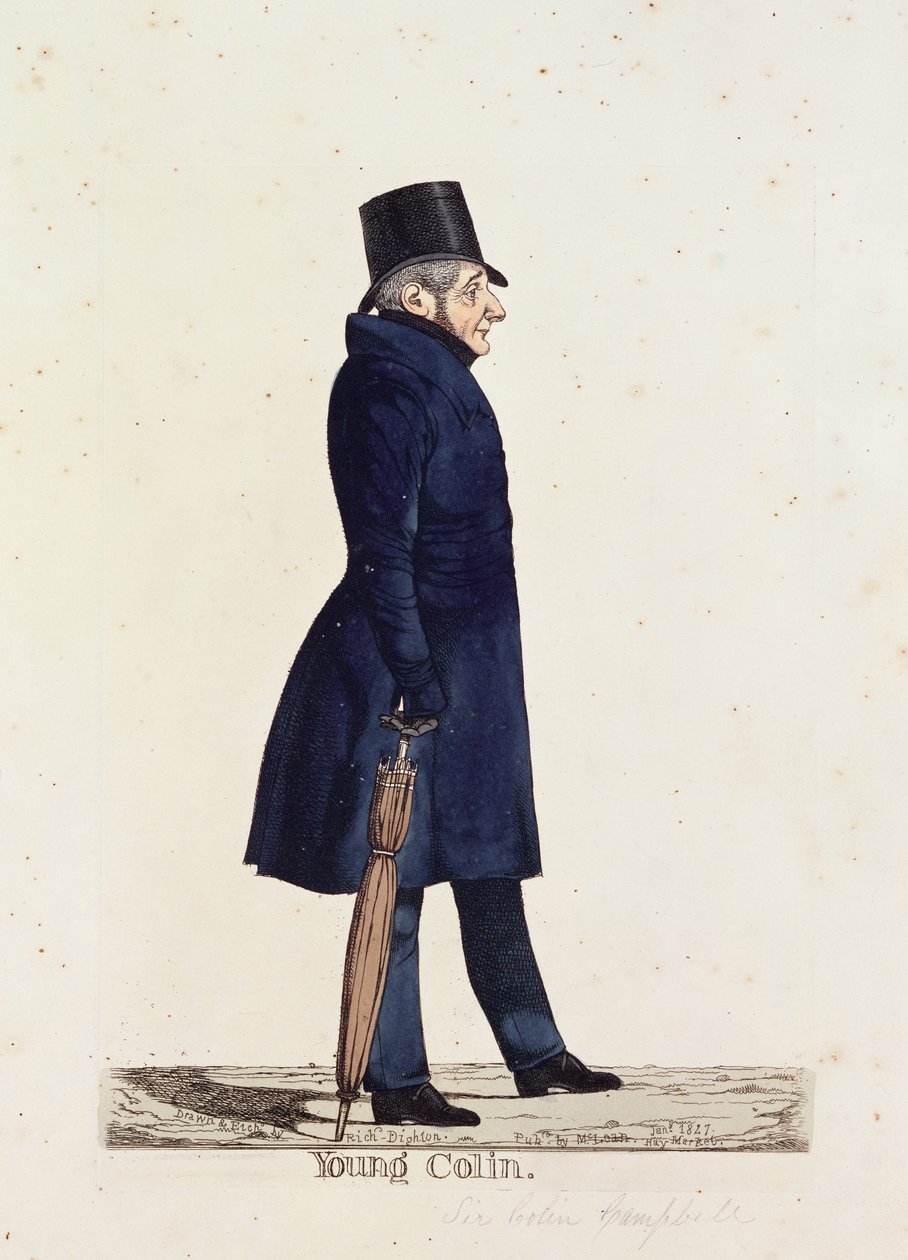 ヤング・コリン、1827年（カラーエッチング） 作： リチャード・ダイトン
