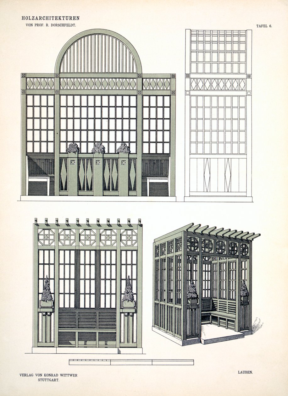 木造建築、1900年頃 作： リチャード・ドーシュフェルト