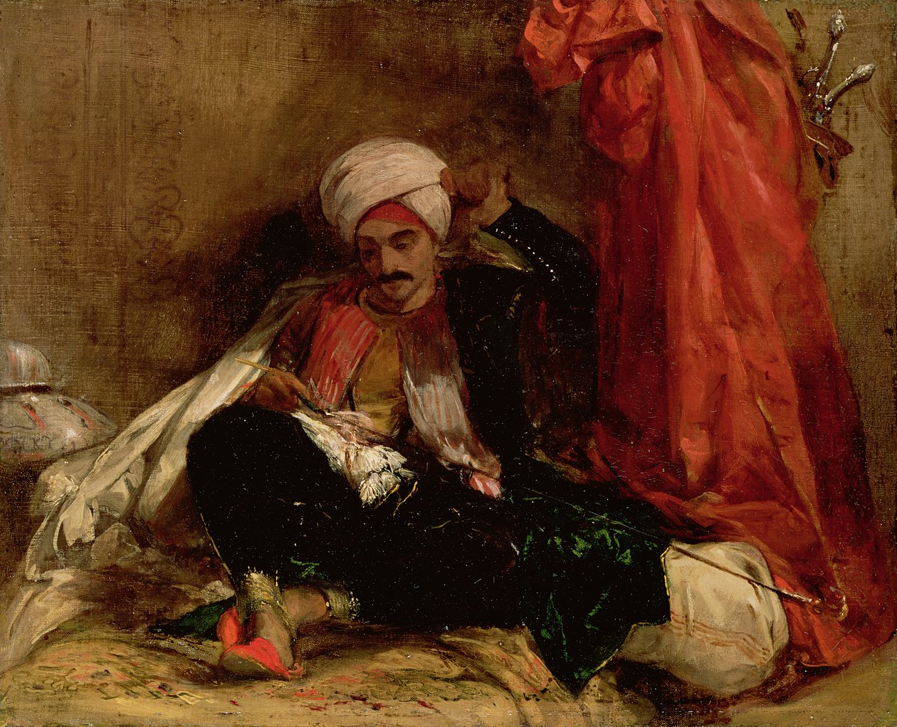 座っているトルコ人、1826年 作： リチャード・パークス・ボニントン