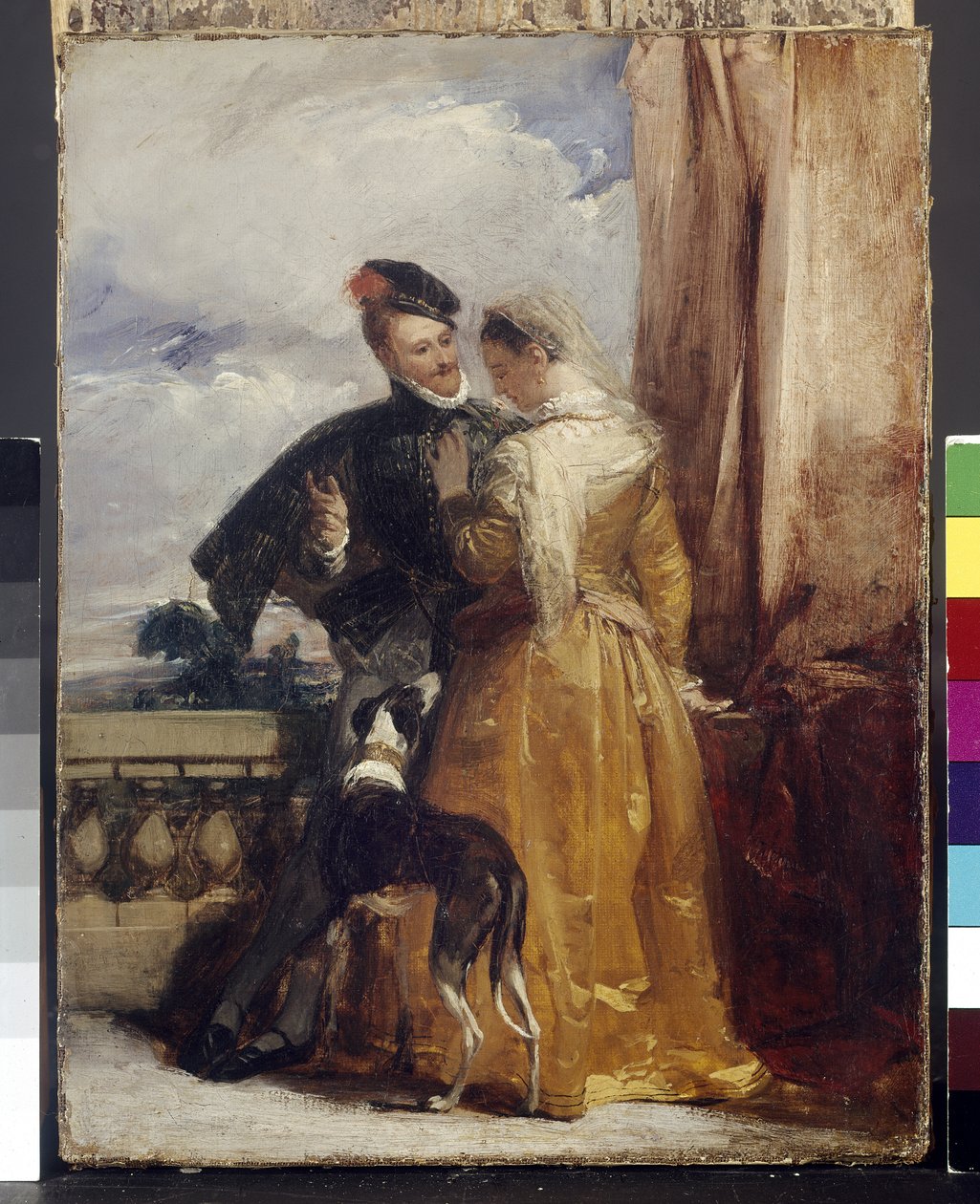 エイミー・ロブサート（d.1560）とロバート・ダドリー、レスター伯爵（1532-88）c.1827 作： リチャード・パークス・ボニントン